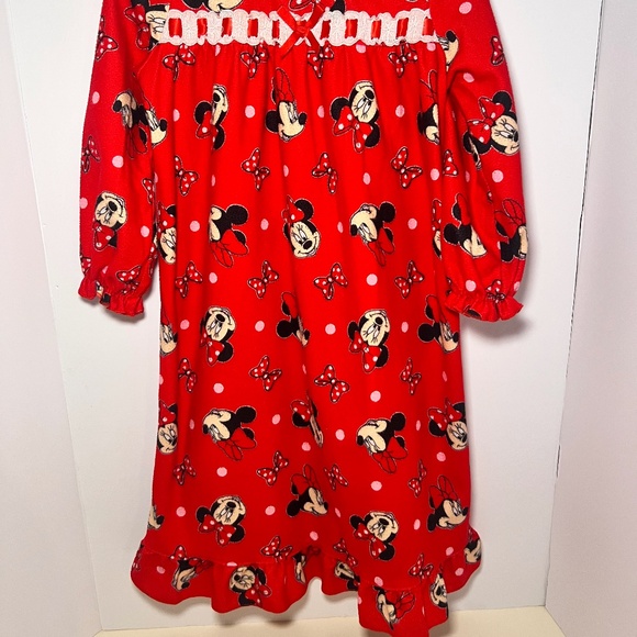 Vintage Disney Minnie the Mouse Nightgown Christmas Ruffle Toddler Cottage Core - Picture 1 of 7